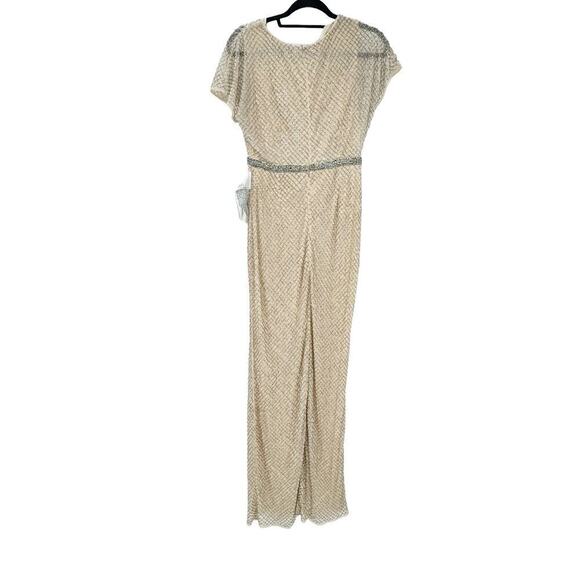 Mac Duggal 93678 Glitter Accented Fully Embellished Column Dress Nude Size 4 NWT - Picture 9 of 13